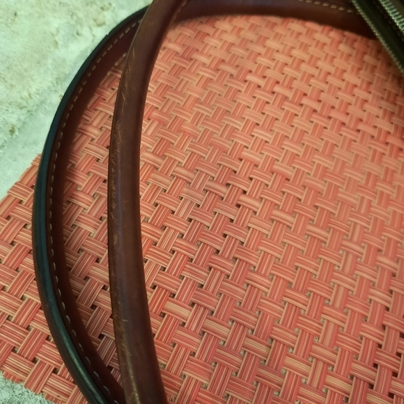 Dooney & Bourke Denim Handbag with Chocolate Brown Leather Large Purse - Picture 10 of 14